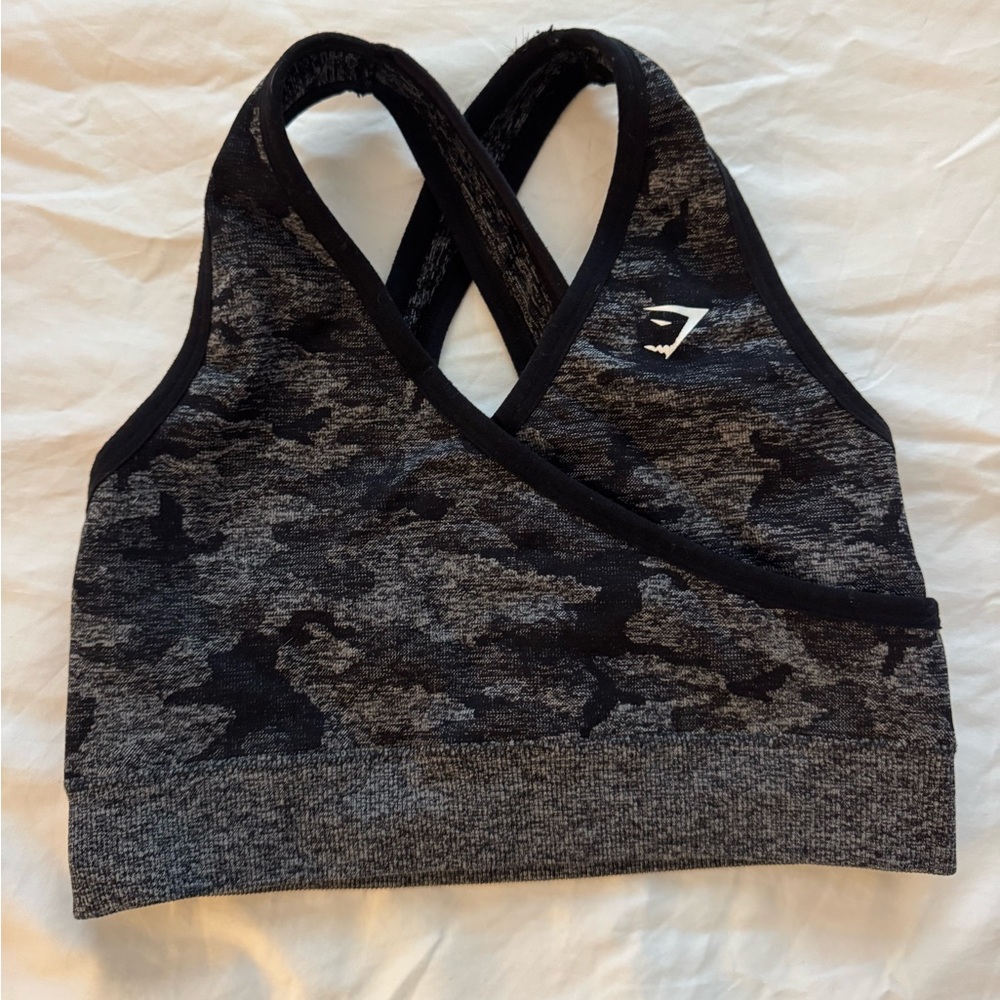 Gymshark Black Camo Sports Bra